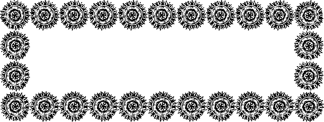 Because of the independent shape of its characters, this border is well suited for unorthodox shapes.